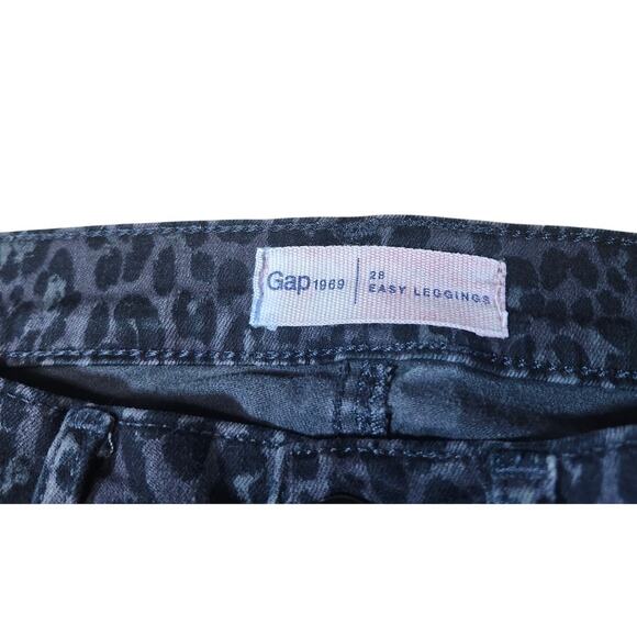 Gap 1969 Easy Leggings Jeans Leopard Print Size 28 Y2K Grunge Goth Jeggings - Picture 5 of 8